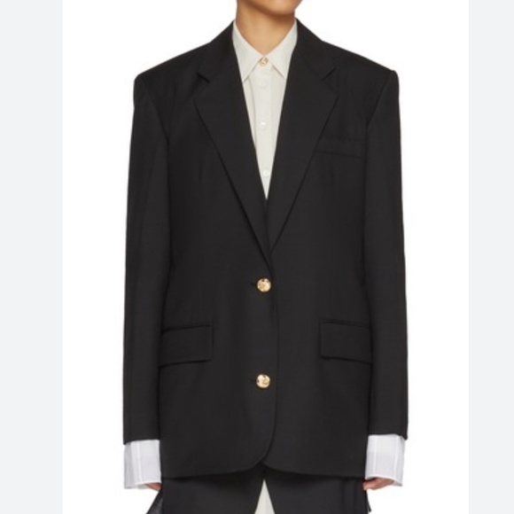 Vintage Eaton Men’s Blazer Wool Black Gold Buttons Single breasted Sz 44L - Picture 2 of 14